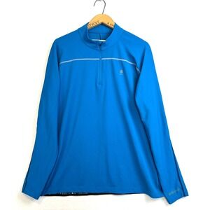 Coolibar Shirt Mens‎ XL Blue UPF UV 1/4 Zip Performance Golf Sun Protection
